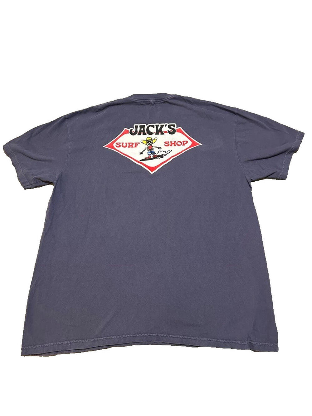 Jack's Surf Shop Shirt Mens XL Blue Graphic Short Sleeve T Shirt Tee Surfboards